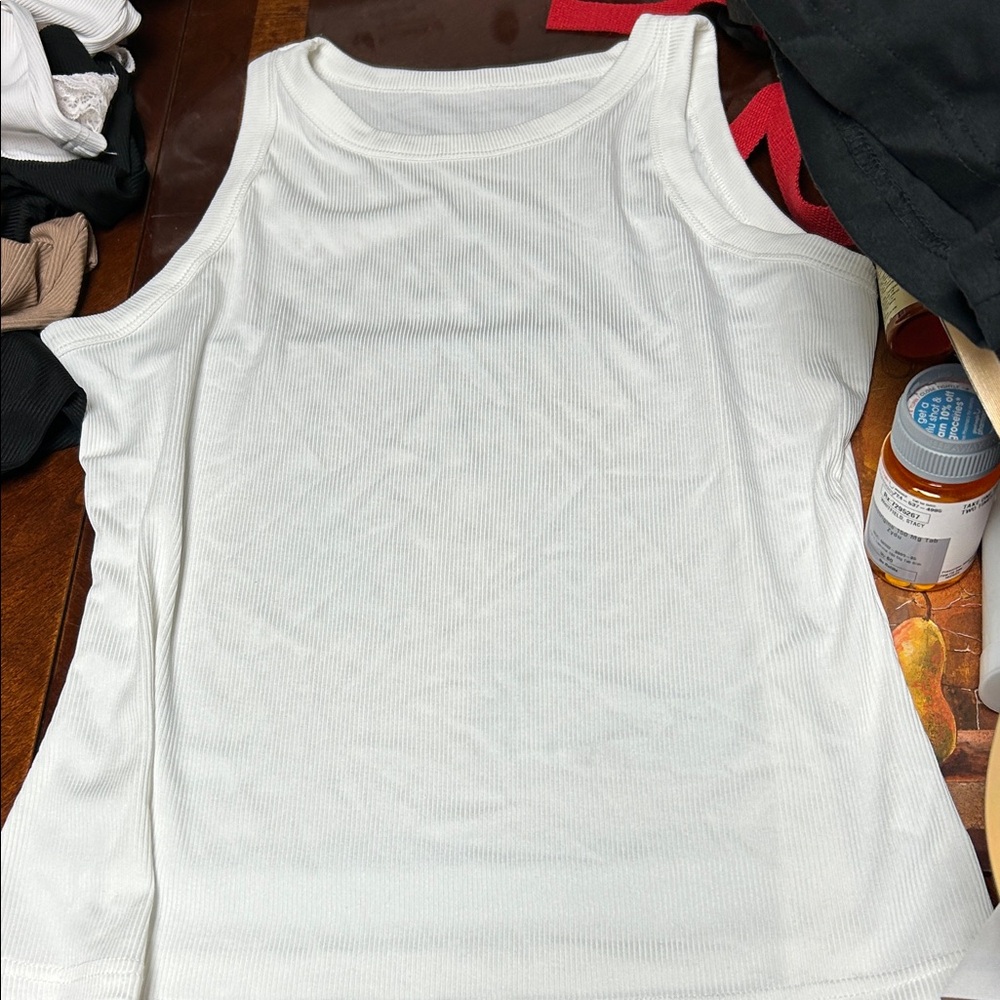 Women's White Sleeveless Top/ white lace tank top / black tank top